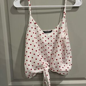 SHEIN Red Polka Dot Tank Top